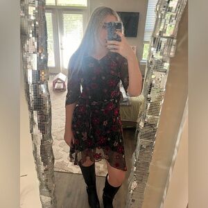 Vintage Floral Clipdot Dress